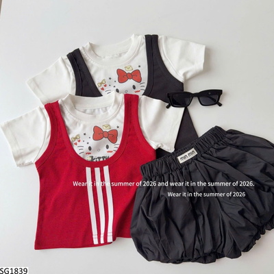 SG1839 SET ÁO KITTY GIẢ 2 MẢNH MIX QUẦN BÍ BG