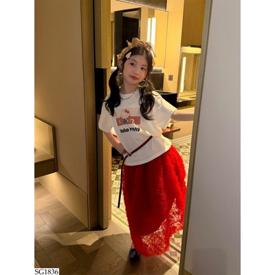 SG1836 SET ÁO PHÔNG KITTY MIX CHÂN VÁY BG
