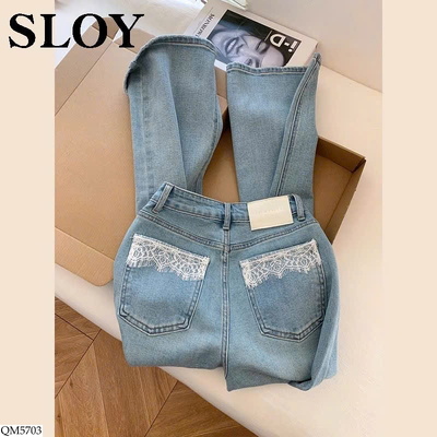 QM5703 QUẦN JEAN TÚI PHỐI REN CHO NỮ