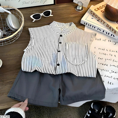 ST7529 SET SƠ MI CỘC TAY CHO BÉ