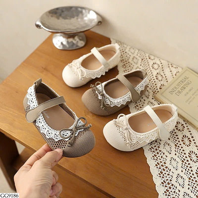 GG9186 GIÀY BÚP BÊ NƠ REN BG