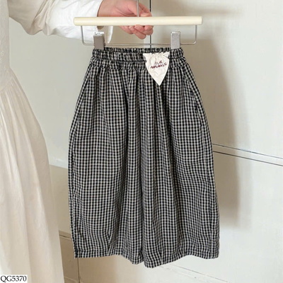 QG5370 QUẦN ỐNG RỘNG KẺ CARO BG