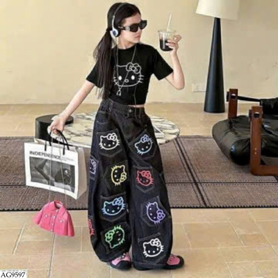 AG9597 ÁO PHÔNG KITTY CHO BÉ GÁI