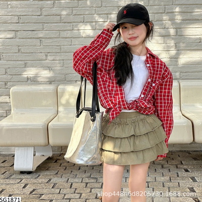 SG1871 SET ÁO SƠ MI MIX CHÂN VÁY TẦNG BG