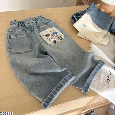 QG5391 QUẦN JEAN TÚI HOẠT HÌNH BG