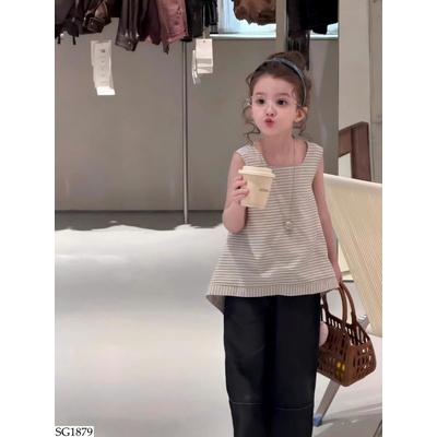 SG1879 SET ÁO KẺ MIX QUẦN LỬNG BG