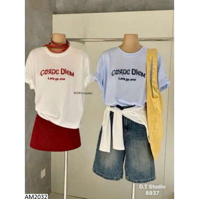 AM2032 ÁO CỘC TAY THÊU CHỮ CHO NỮ W.G.W.E