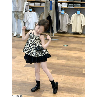SG1890 SET ÁO 2 DÂY HOA MIX CHÂN VÁY CHO BG