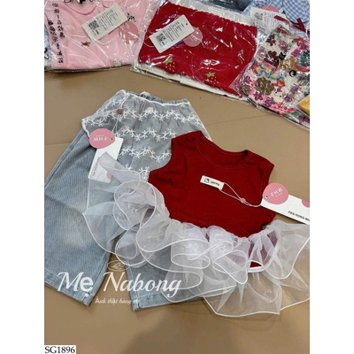 SG1896 SET ÁO KITTY MIX QUẦN JEAN NINGLI