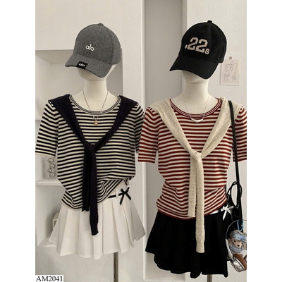 AM2041 ÁO KẺ GIẢ 2 MẢNH NỮ