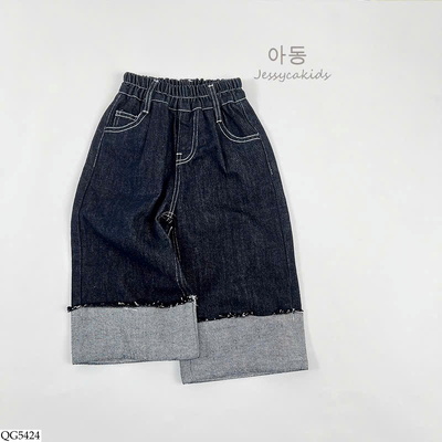 QG5424 QUẦN JEAN GẤP GẤU CHO BÉ