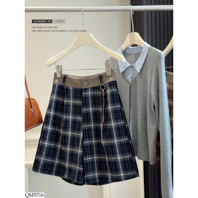 QM5716 QUẦN LỬNG KẺ HÃNG ANNA