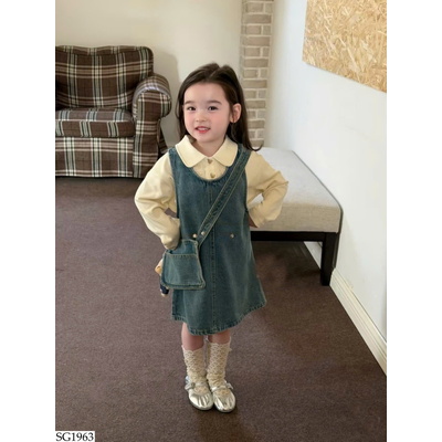 SG1963 SET ÁO POLO MIX VÁY JEAN BG