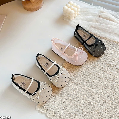 GG9225 GIÀY LƯỚI NƠ CHẤM BI BG