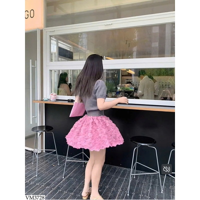VM3728 CHÂN VÁY HOA NỔI ANNA