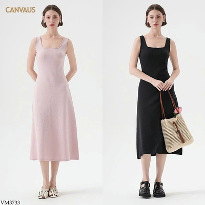 VM3733 VÁY CỔ VUÔNG SÁT NÁCH CANVAUS