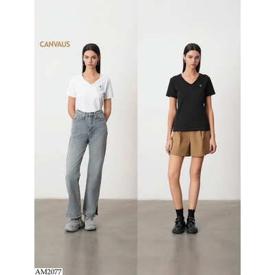 AM2077 ÁO THUN CỔ V CANVAUS 