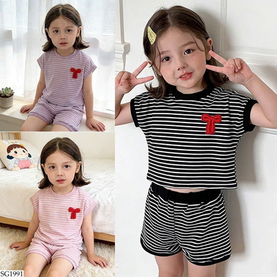 SG1991 BỘ SHORT KẺ CHO BÉ GÁI