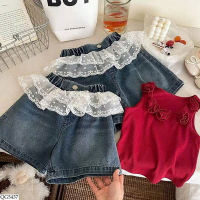 QG5437 QUẦN SHORT VIỀN REN CHO BG