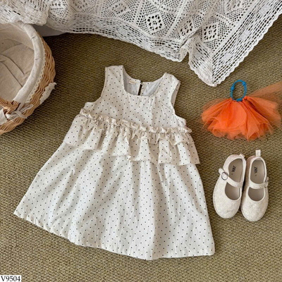 V9504 VÁY CHẤM BI SÁT NÁCH BG