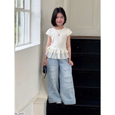 SG2005 SET ÁO PHỐI QUẦN DENIM BG