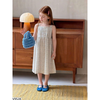 V9528 VÁY SÁT NÁCH HỌA TIẾT HOA BG