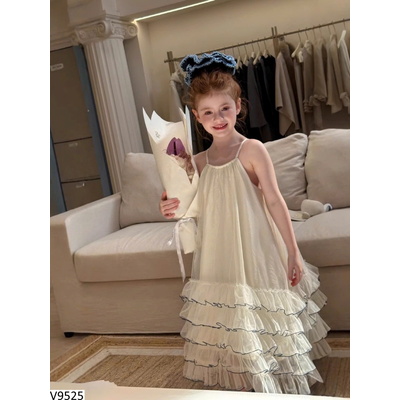 V9525 VÁY 2 DÂY CÔNG CHÚA CHO BÉ