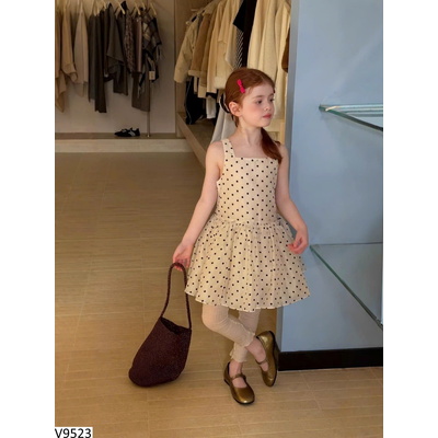 V9523 VÁY SÁT NÁCH CHẤM BI CHO BG