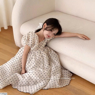 V9560 VÁY CÔNG CHÚA CHẤM BI BG