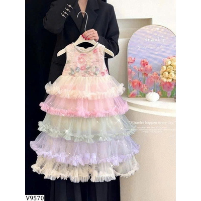 V9570 VÁY SÁT NÁCH NHIỀU TẦNG