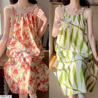 VM3743 SET 2 VÁY 2 DÂY HỌA TIẾT