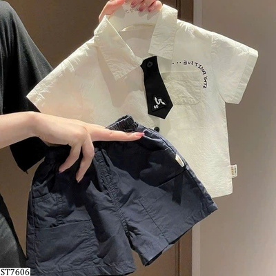 ST7606 SET SƠ MI CÀ VẠT CHO BÉ TRAI