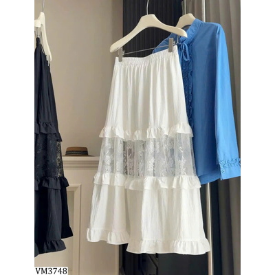 VM3748 CHÂN VÁY TẦNG PHỐI REN ANNA