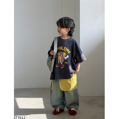 ST7612 SET ÁO THUN BỎNG NGÔ MIX JEANS ĐÁ