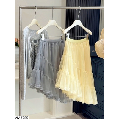 VM3755 CHÂN VÁY TẦNG CHÉO VOAN BÈO ANNA