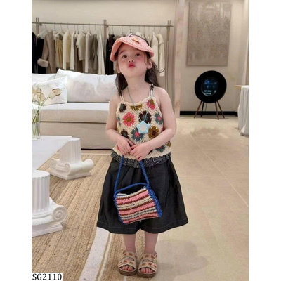 SG2110 ÁO 2 DÂY HOA MIX SHORT LỬNG