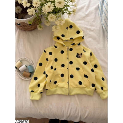 AG9670 ÁO KHOÁC CHẤM BI MICKEY BG