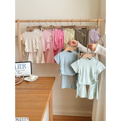 SG2117 SET ÁO RÚT EO PHỐI QUẦN ỐNG LOE