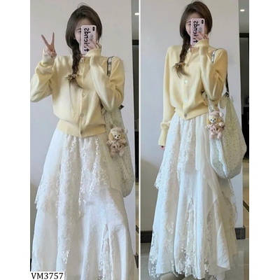 VM3757 VÁY PHỐI REN ANNA