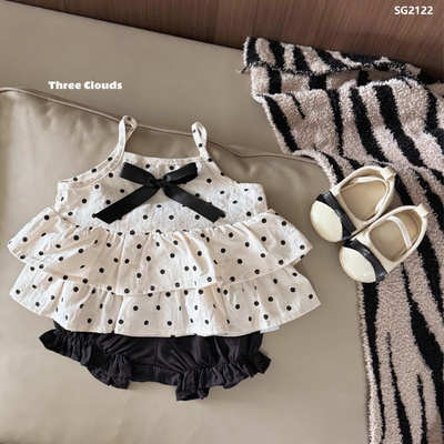 SG2122 SET 2S CHẤM BI NƠ BÉ GÁI