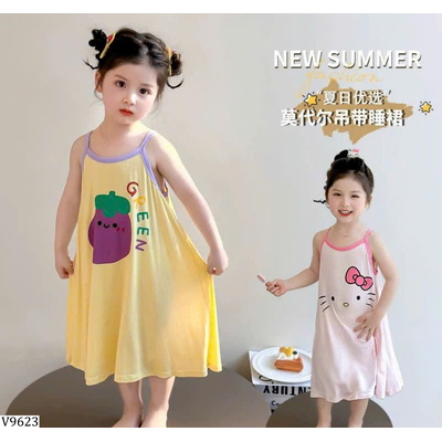 V9623 VÁY 2 DÂY DÁNG SUÔNG