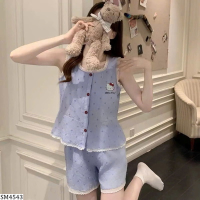 SM4543 BỘ NGỦ CHẤM BI KITTY