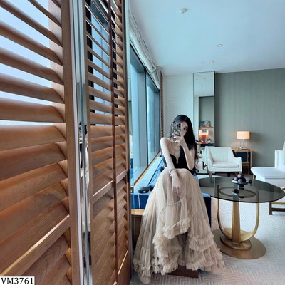 VM3761 CHÂN VÁY MIDI LƯỚI DÁNG XÒE