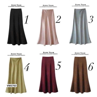 VM3763 CHÂN VÁY SATIN XỊN XÒ NỮ