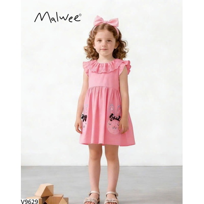 V9629 VÁY HỒNG THỎ CHO BÉ MALWEE