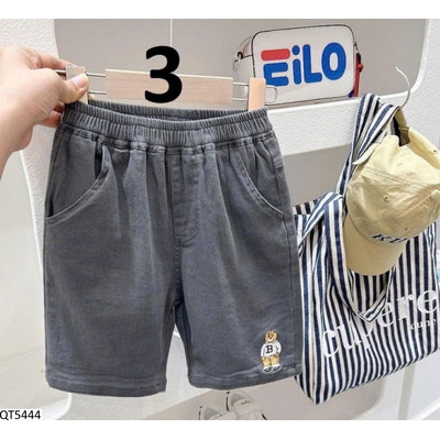 QT5444 QUẦN SHORT BÉ TRAI THÊU GẤU KACADY