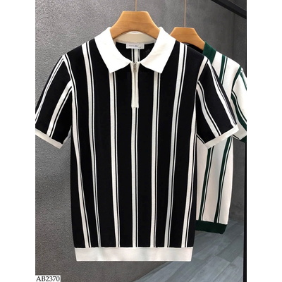 AB2370 ÁO POLO DỆT KIM SỌC CHO NAM