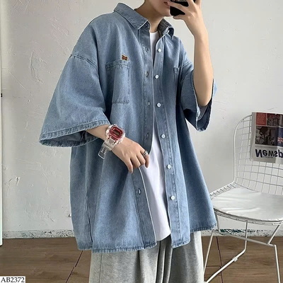 AB2372 ÁO SƠ MI JEAN FORM RỘNG UNISEX
