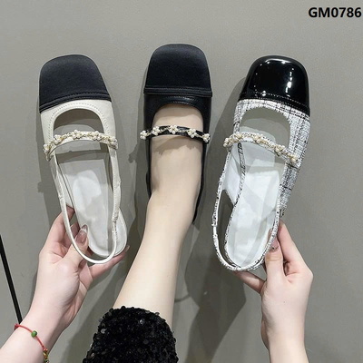 GM0786 GIÀY BÚP BÊ PHỐI MŨI QUAI HOA