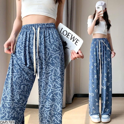 QM5789 QUẦN MẶC NHÀ GIẢ JEAN HỌA TIẾT
